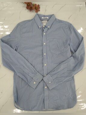 Cactus Light Blue Striped Men's Button-Down Shirt